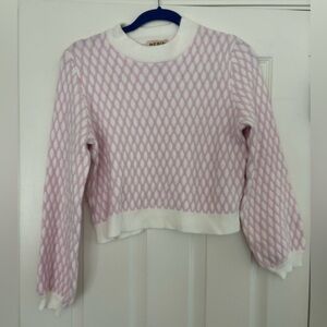 Anthropologie Pepin Pink and White Knit Sweater